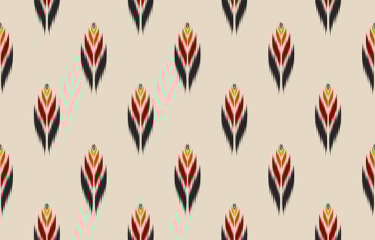Fabric Indian style. Ethnic Ikat seamless pattern in tribal. vector
