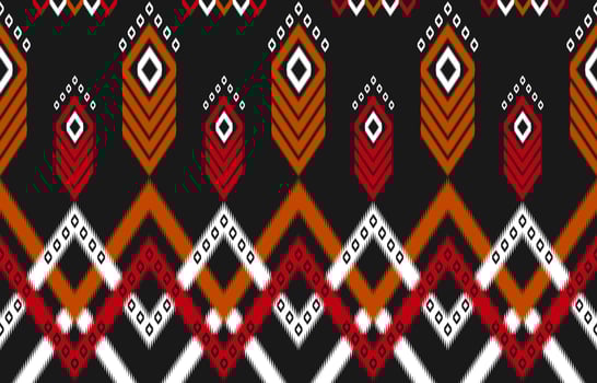 Beautiful ethnic pattern art. Ikat seamless pattern in tribal. Fabric Mexican style. vector