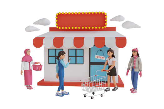 teenager shopping in the store 3d character illustration png