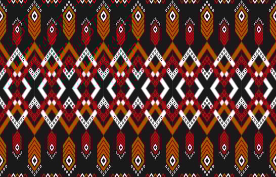 Carpet ethnic pattern art. Ikat seamless pattern in tribal. Fabric Mexican style. vector