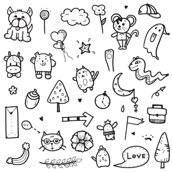 Cute doodle element vector hand drawn style