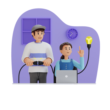 Young men and young women working together 3d character illustration png