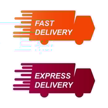 Fast or express delivery service logo badge. Icon vector illustration. EPS 10.