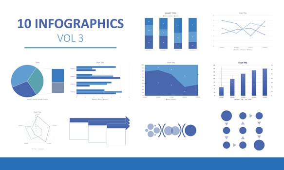 10 Infographic elements pack Infographic elements data visualization vector design template. Can be used for steps, options, business processes, workflow, diagram, flowchart concept, timeline,