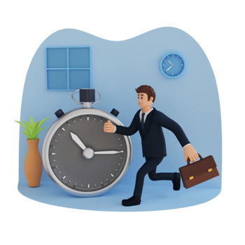 businessman in a hurry 3d character illustration png