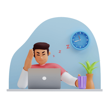 young man feeling dizzy 3d character illustration png