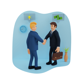 business man shaking hands 3d character illustration png