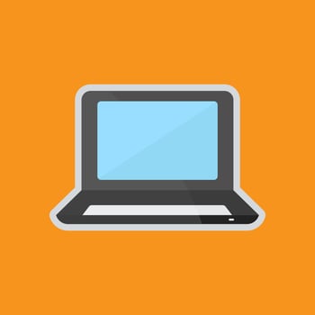 Laptop icon. Icon related to electronic, technology. flat icon style. Suitable for stickers and prints. Simple design editable vector