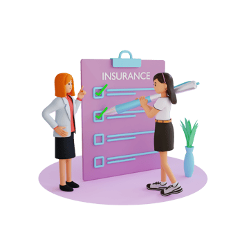 women with health insurance 3d character illustration png