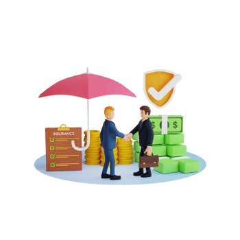 Insurance company 3d character illustration png
