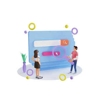 Young people are using the internet 3d character illustration png