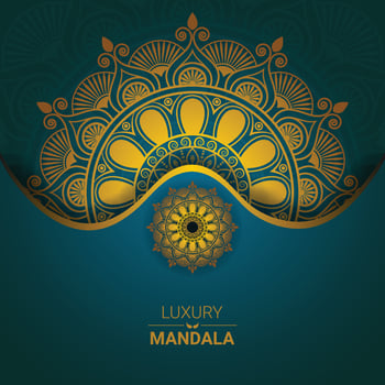 Golden color abstract and luxury mandala background design vector