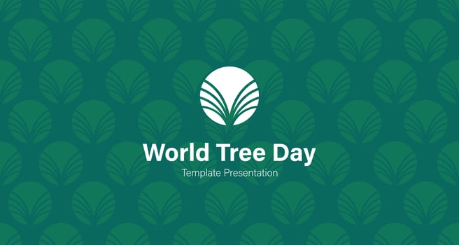 World Tree Day or World Environment Day or World Earth Day Presentation Template with logo, pattern vector