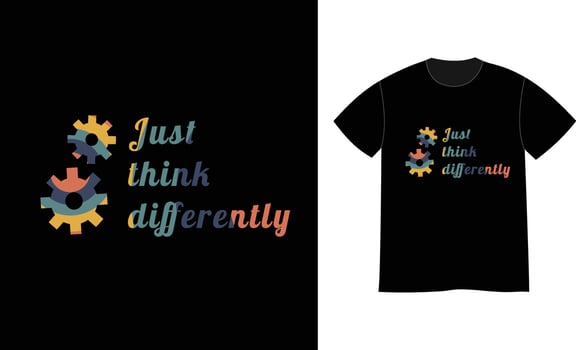 Just think Differently quotes print t shirt design vector