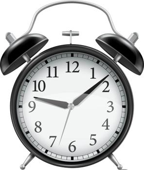 Black retro alarm clock png