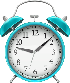 Blue color classic alarm clock png