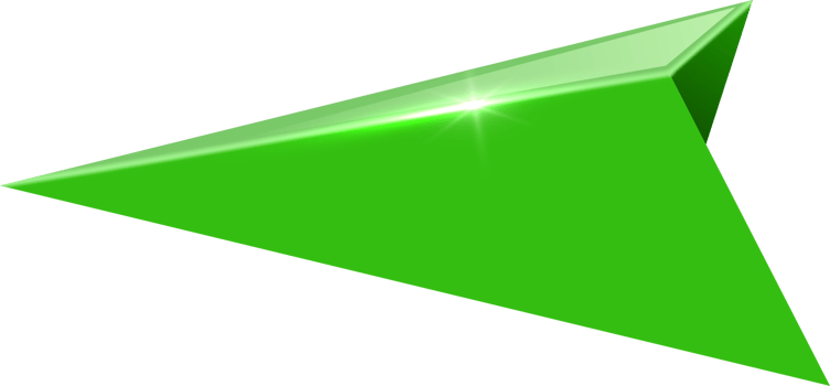 3D  render  green arrow pointer png
