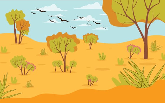 Autumn Season with tree  Landscape Scenery Background vector