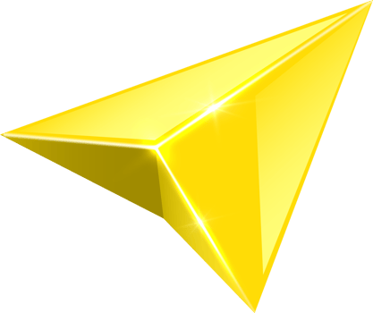 3D  render  yellow arrow pointer png