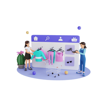 young teenager doing fashion shopping 3D character illustration png