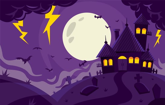 Haunted House Background Concept vector