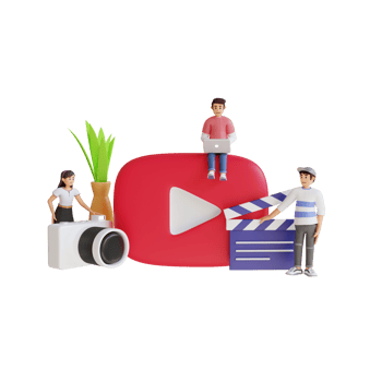 teens create video content 3D character illustration png