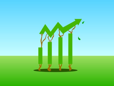 investment ladder shaped plant increases vector