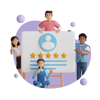 teenager doing five star rating 3D character illustration png