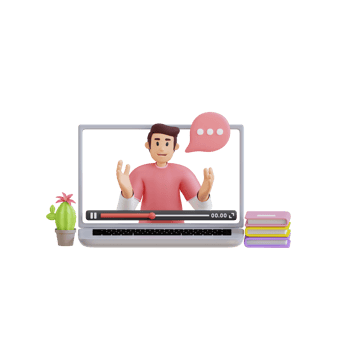 the concept of young content creators 3d character illustration png