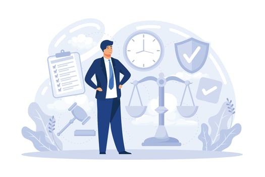 Personal quality concept. Confidence, accountability and discipline, mental strength, psychological flexibility, decision making, leadership role, personal development flat vector illustration