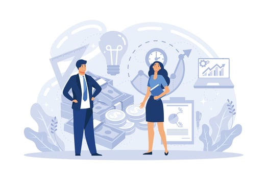 Finance and engineering graph of economics. Economic growth and development. Intellectual capital. Stock market data. Commerce solutions for investments, analysis concept. flat vector illustration