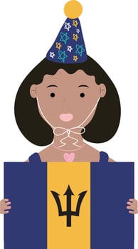 Barbados hand drawn flag, Barbados dollar hand drawn flag vector