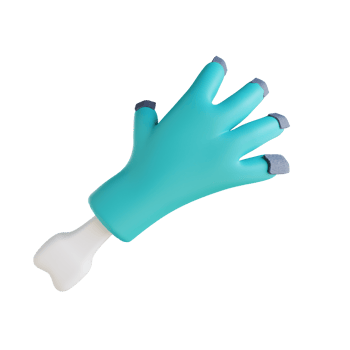 3d illustration cute zombie hands png