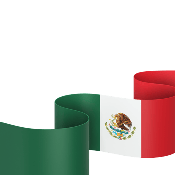 Mexico flag design national independence day banner element transparent background png
