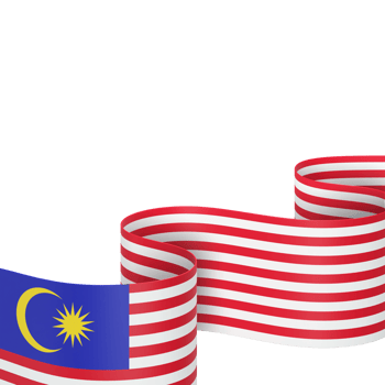 Malaysia flag design national independence day banner element transparent background png