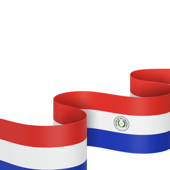 Paraguay flag design national independence day banner element transparent background png