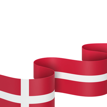 Denmark flag design national independence day banner element transparent background png