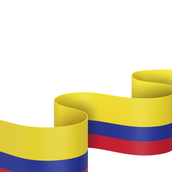 Colombia flag design national independence day banner element transparent background png