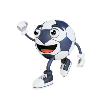 football mascot running 3d character illustration png