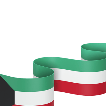 Kuwait flag design national independence day banner element transparent background png