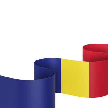 Romania flag design national independence day banner element transparent background png