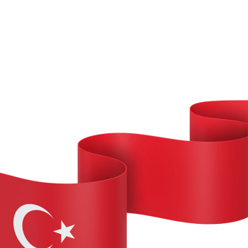 Turkey flag design national independence day banner element transparent background png
