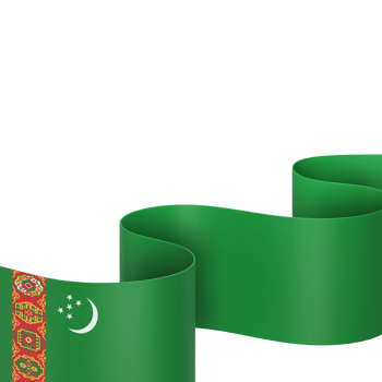 Turkmenistan flag design national independence day banner element transparent background png
