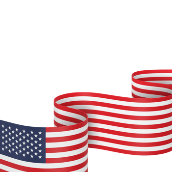 United States flag design national independence day banner element transparent background png