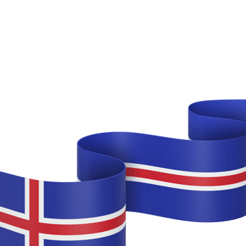 Iceland flag design national independence day banner element transparent background png
