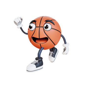 basketball mascot is running 3d character illustration png