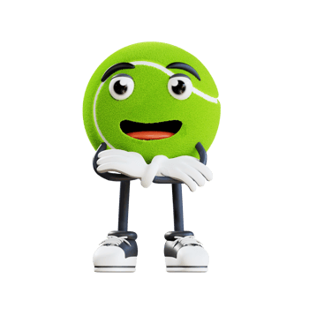 tennis ball mascot crossed arm 3d character illustration png