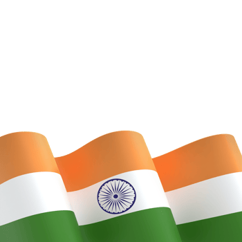 India flag element design national independence day banner ribbon png