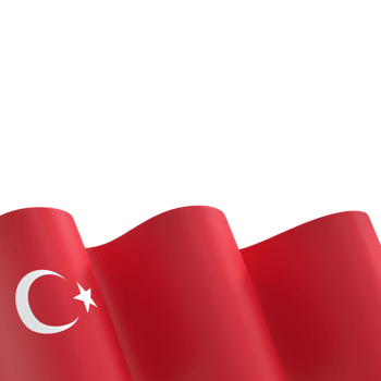 Turkey flag design national independence day banner element transparent background png