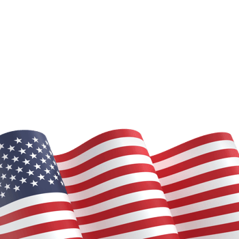 United States flag design national independence day banner element transparent background png